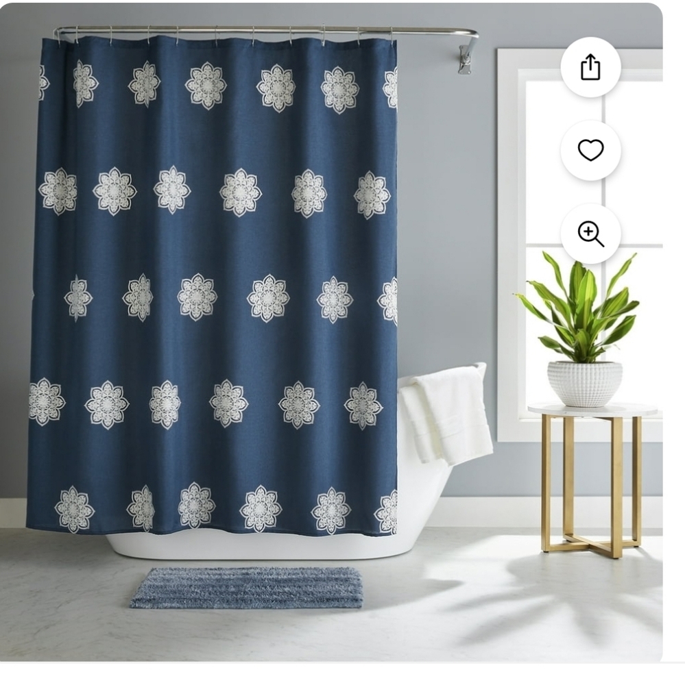 Better Homes & Gardens Maura Embroidered Medallion Polyester Shower Curtain
